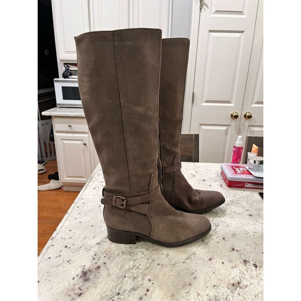 Circa Joan & David Brown Suede Western Buckle Boots sz 10 EUC